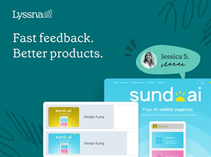 user-feedback-and-product-testing-platform; light-colors; testimonial-bubble-with-a-user-photo; highlights-fast-feedback-better-products